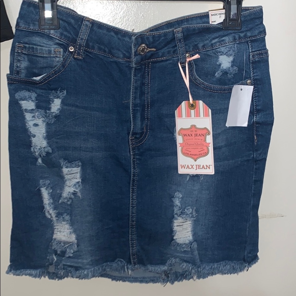 Charlotte Russe Denim Ripped Skirt